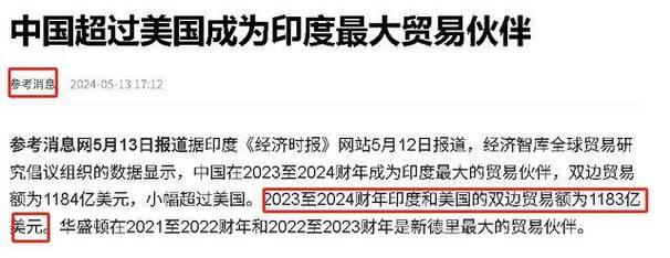 印度拟采取反制举措 对美国部分输印商品征收关税